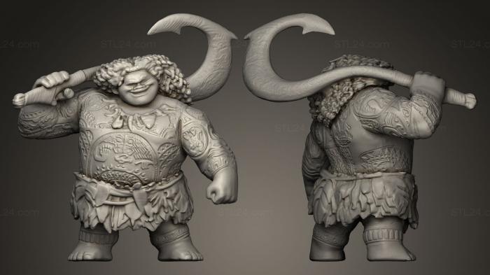 Статуэтки герои, монстры и демоны (Мауи, STKM_0051) 3D модель для ЧПУ станка
